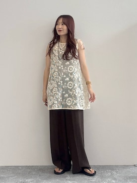 「PAGEBOY（ページボーイ）の【ステンレス素材】ロングボールチェーンネックレス（ネックレス）」を使った、cossyさん（レディース・155cm）の夏コーディネート