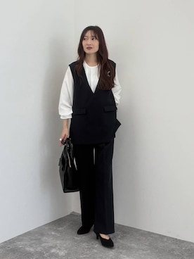 「アイテム（パンツドレス）」を使った、cossyさん（レディース・155cm）の冬コーディネート