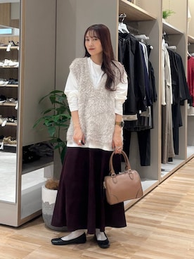 「アイテム（バレエシューズ）」を使った、cossyさん（レディース・155cm・30代）の秋コーディネート