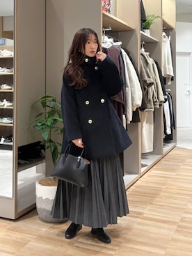 「アイテム（チェスターコート）」を使った、cossyさん（レディース・155cm・30代）の冬コーディネート