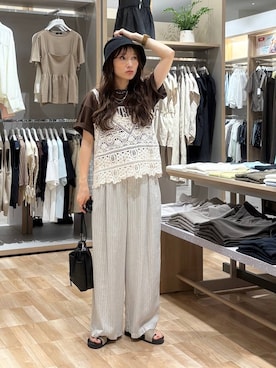 「GLOBAL WORK（グローバルワーク）のアイテム（帽子）」を使った、cossyさん（レディース・155cm）の夏コーディネート
