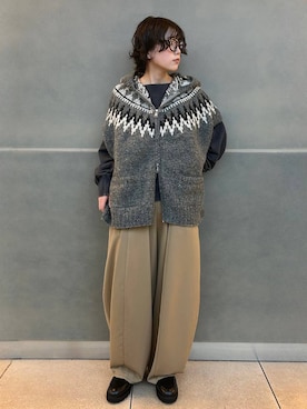 「Curensology（カレンソロジー）のCurensology(カレンソロジー)/フォールドロストパンツ（その他パンツ）」を使った、cl_shinoさん（レディース・159cm）の秋コーディネート