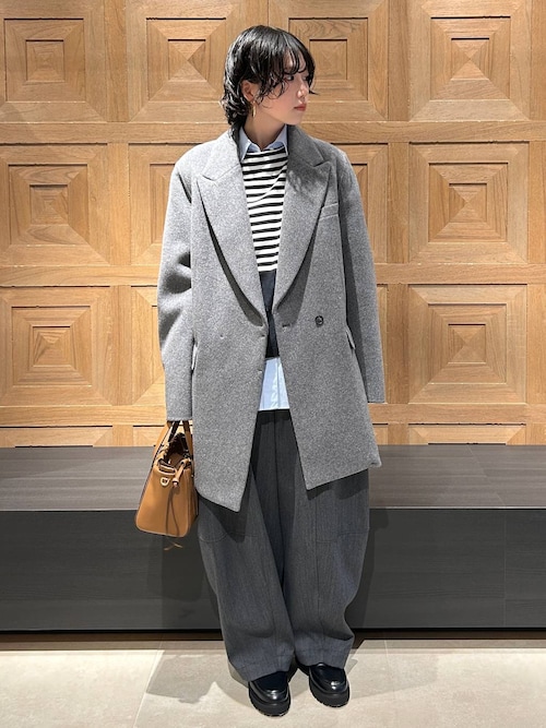 Curensologyカレンソロジー　ボンディングコート(グレー) Curensology(カレンソロジー)/ウールボンディングジャケット