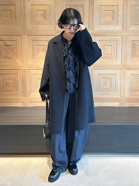 「Curensology（カレンソロジー）のCurensology(カレンソロジー)/＜C.S.G＞ウールカシミヤビーバーコート（チェスターコート）」を使った、cl_shinoさん（レディース・159cm）の秋コーディネート