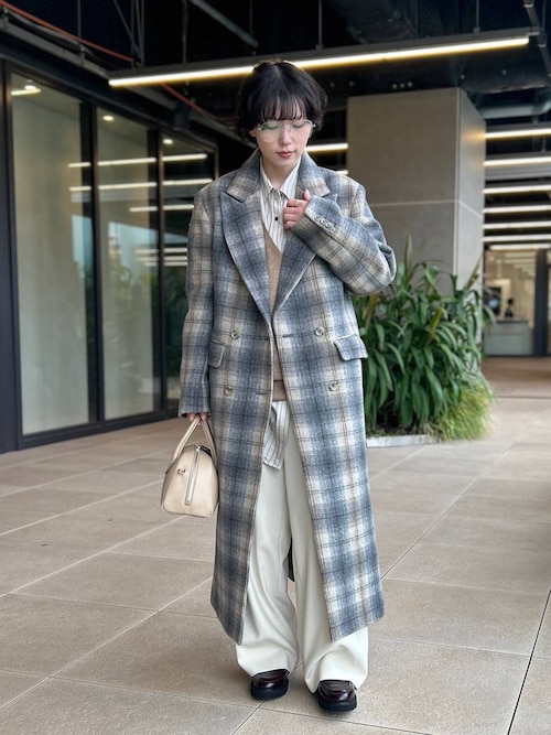 Curensology(カレンソロジー)/チェックチェスターロングコート