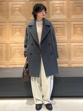 「Curensology（カレンソロジー）のCurensology(カレンソロジー)/メルトンPコート（ピーコート）」を使った、cl_shinoさん（レディース・159cm）の秋コーディネート
