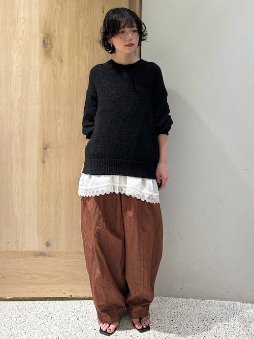 Curensologyウールストレッチドロストパンツ　ブラウン 中古・古着通販】Curensology (カレンソロジー) ダブルクロスドロスト