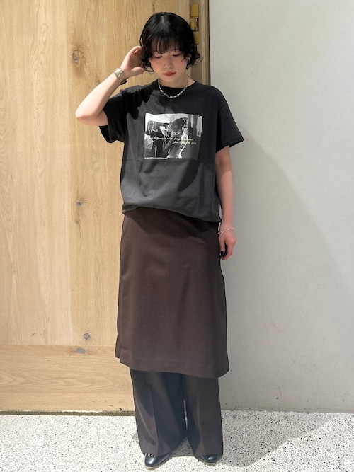 カレンソロジー シフォントリミングTシャツ　フリンジ　ブラック　半袖　カットソー Curensology - カレンソロジー シフォントリミングTシャツ フリンジ