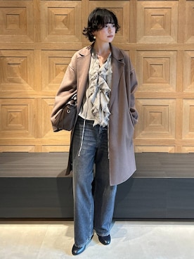 「Curensology（カレンソロジー）のCurensology(カレンソロジー)/＜C.S.G＞ウールカシミヤビーバーコート（チェスターコート）」を使った、cl_shinoさん（レディース・159cm）の秋コーディネート