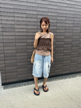 「しまむら（シマムラ）のアイテム（ショルダーバッグ）」を使った、maa_chan121さん（レディース・155cm）の夏コーディネート