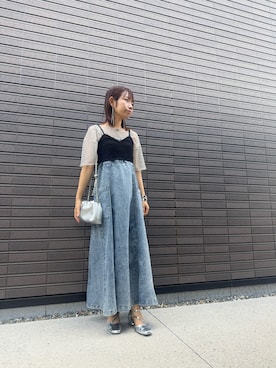「アイテム（オールインワン・サロペット、ブルー系）」を使った、maa_chan121さん（レディース・155cm）の夏コーディネート