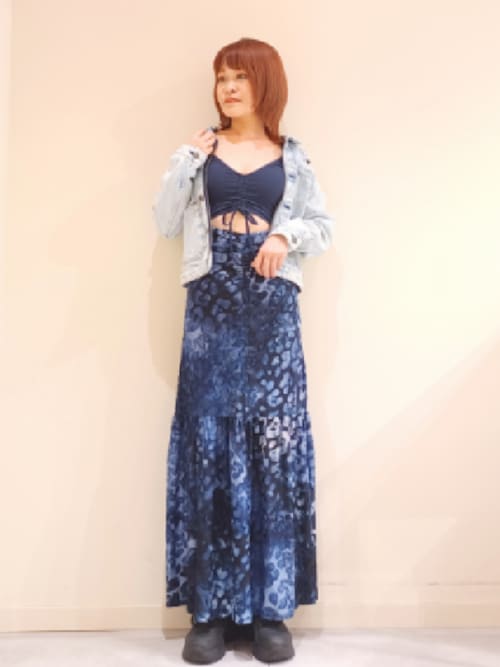 セール】セットアップ風 アニマルプリントテクスチャー ロング