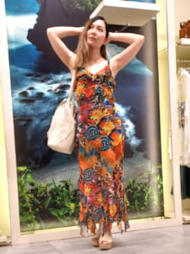 「Desigual（デシグアル）のREPRISE ATENEA MESH KRAPIN メッシュパネル バックパック（バックパック/リュック、ホワイト系）」を使った、Desigual 北九州STAFFさん（レディース・165cm）の春コーディネート