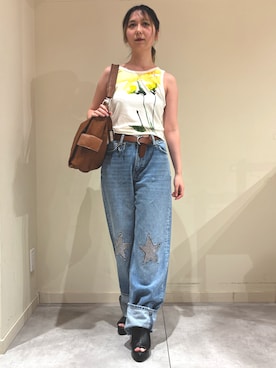 「アイテム（ショルダーバッグ）」を使った、Desigual 北九州STAFFさん（レディース・155cm）の夏コーディネート