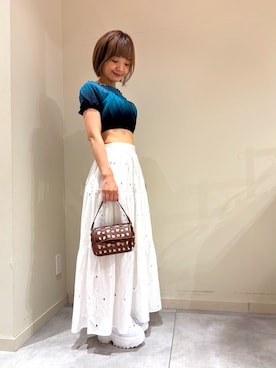 「Desigual（デシグアル）のアイテム（バッグ）」を使った、Desigual 北九州STAFFさん（レディース・155cm）の夏コーディネート