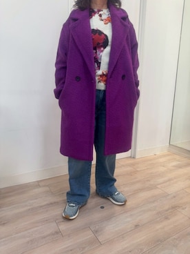 「アイテム（チェスターコート）」を使った、Desigual 仙台泉 STAFFさん（レディース・154cm）の秋コーディネート