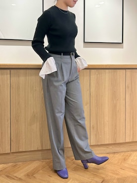 「アイテム（ブーツ、パープル系）」を使った、Queen’ｓ卑弥呼吉祥寺店さん（レディース・166cm）の秋コーディネート