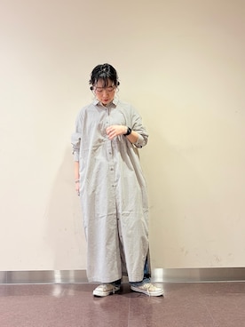 「URBAN RESEARCH DOORS（アーバンリサーチドアーズ）のFORK&SPOON　バレルシャツワンピース（ワンピース、その他）」を使った、**ai**さん（レディース・156cm）の春コーディネート