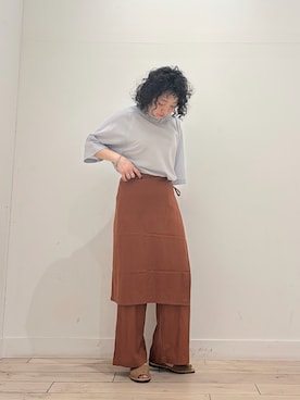 「FORK&SPOON（フォークアンドスプーン）のアイテム（パンツ、オレンジ系）」を使った、**ai**さん（レディース・156cm）の春コーディネート