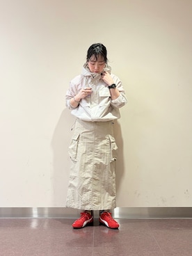 「PUMA（プーマ）のPUMA/プーマ SPEEDCAT OG / 398846 / スピードキャット OG スニーカー (23cm～24.5cmサイズ展開)（スニーカー、レッド系）」を使った、**ai**さん（レディース・156cm）の春コーディネート