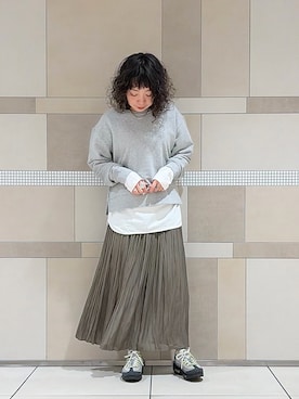 「URBAN RESEARCH DOORS（アーバンリサーチドアーズ）のランダムプリーツスカート（スカート、ベージュ系）」を使った、**ai**さん（レディース・156cm）の秋コーディネート