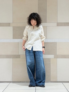 「かぐれ（カグレ）のアイテム（デニムパンツ）」を使った、**ai**さん（レディース・156cm）の秋コーディネート