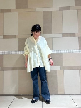 「URBAN RESEARCH DOORS（アーバンリサーチドアーズ）のコットンボイルギャザーブラウス（シャツ/ブラウス）」を使った、**ai**さん（レディース・156cm）の春コーディネート