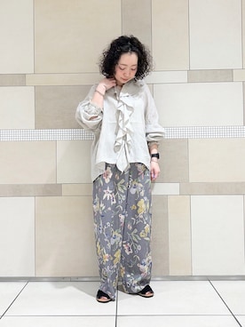 「URBAN RESEARCH DOORS（アーバンリサーチドアーズ）のPENELOPE　メノルカサンダル（サンダル、ブラック系）」を使った、**ai**さん（レディース・156cm）の春コーディネート