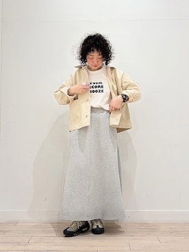 「URBAN RESEARCH DOORS（アーバンリサーチドアーズ）のライトダンボールニットスカート（スカート、グレー系）」を使った、**ai**さん（レディース・156cm）の春コーディネート