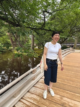 「アイテム（Tシャツ/カットソー）」を使った、maricosさん（レディース・156cm）の秋コーディネート