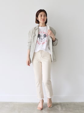 「ミッキーT」｜「アイテム（その他アウター）」を使った、erikaさん（レディース・163cm）の春コーディネート