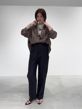 「marmors（マルモア）の【marmors】ネックレスイラストTシャツ（Tシャツ/カットソー、ベージュ系）」を使った、erikaさん（レディース・163cm）の春コーディネート
