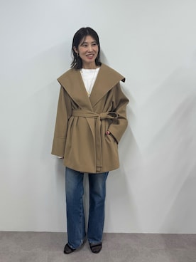 「アイテム（その他アウター、イエロー系）」を使った、erikaさん（レディース・163cm）の秋コーディネート