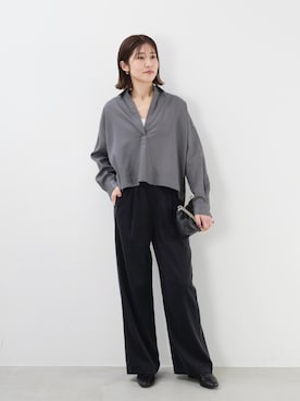 「スキッパーシャツ」｜erikaさん（レディース・163cm）の夏コーディネート