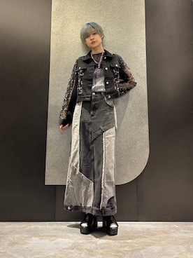 「アイテム（デニムスカート）」を使った、mia4422hさん（レディース・166cm）の夏コーディネート