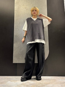 「HARE（ハレ）のアイテム（ベスト）」を使った、mia4422hさん（レディース・166cm）の夏コーディネート