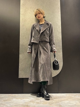 「アイテム（トレンチコート）」を使った、mia4422hさん（レディース・166cm）の秋コーディネート