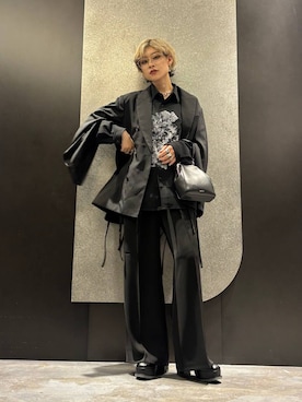 「アイテム（セットアップ、ブラック系）」を使った、mia4422hさん（レディース・166cm）の秋コーディネート