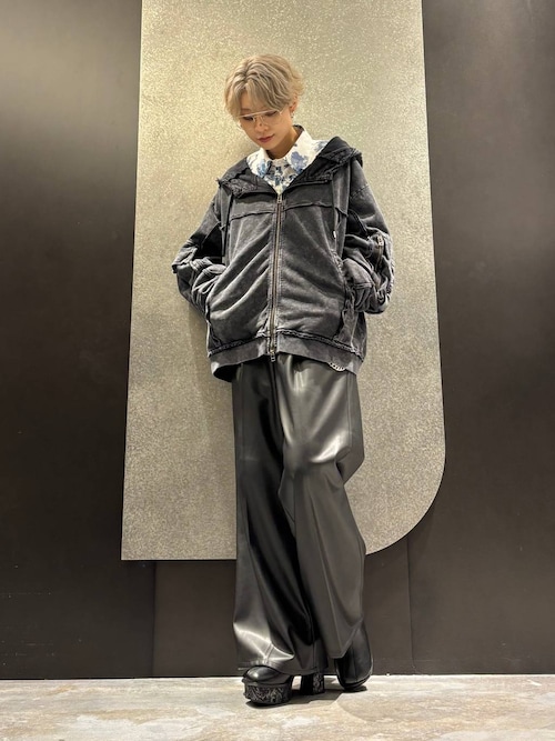 朔*夜様 【ほぼ未使用】HARE シアーシャギージャガードシャツ / パンツ　セ HARE（ハレ）の「【SET UP対応】シアーシャギージャガードシャツ