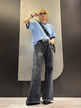 「アイテム（メッセンジャーバッグ）」を使った、mia4422hさん（レディース・166cm）の夏コーディネート