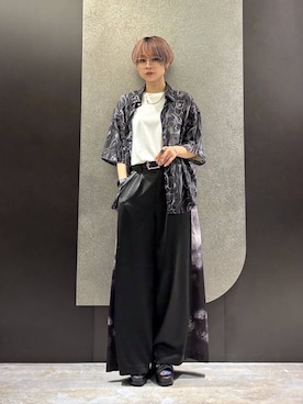 「HARE（ハレ）のスニーカーチャンキーブーサン(HARE)（ブーツ、ブラック系）」を使った、mia4422hさん（レディース・166cm）の春コーディネート