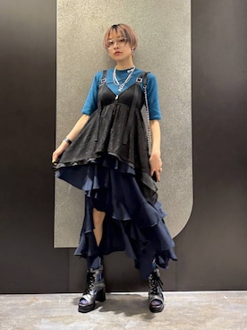 「HARE（ハレ）のボールミックスラリエットネックレス(HARE)（ネックレス、ホワイト系）」を使った、mia4422hさん（レディース・166cm）の春コーディネート