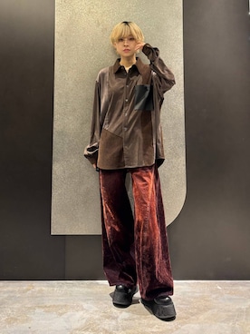 「アイテム（パンツ、レッド系）」を使った、mia4422hさん（レディース・166cm）の秋コーディネート