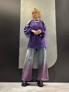 「アイテム（ウォレットチェーン）」を使った、mia4422hさん（レディース・166cm）の夏コーディネート