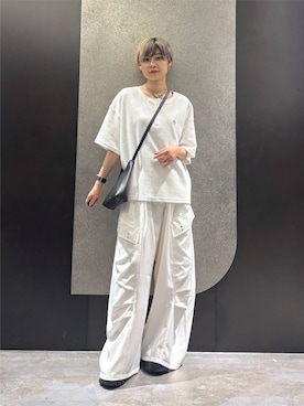 「HARE（ハレ）のマルチWAYウォレットチェーン(HARE)（ウォレットチェーン、シルバー系）」を使った、mia4422hさん（レディース・166cm）の夏コーディネート