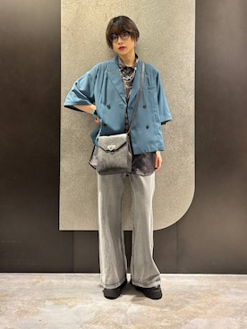 「HARE（ハレ）のメッシュレースアップブーサン(HARE)（サンダル）」を使った、mia4422hさん（レディース・166cm）の春コーディネート