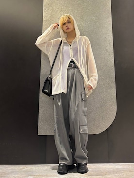 「アイテム（パーカー）」を使った、mia4422hさん（レディース・166cm）の夏コーディネート