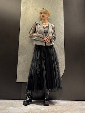 「HARE（ハレ）のアイテム（テーラードジャケット、ブラウン系）」を使った、mia4422hさん（レディース・166cm）の夏コーディネート