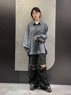 「HARE（ハレ）の2WAY-ZIPカーゴパンツ(HARE)（カーゴパンツ）」を使った、mia4422hさん（レディース・166cm）の夏コーディネート