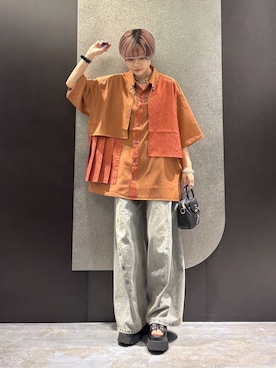 「HARE（ハレ）の【MADE IN JAPAN】ステンレスブレスレット(HARE)（ブレスレット、シルバー系）」を使った、mia4422hさん（レディース・166cm）の春コーディネート